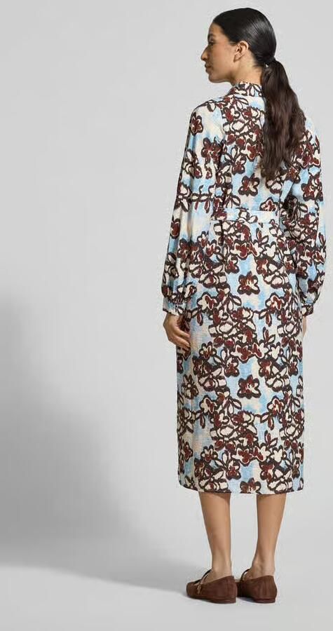 Jake*s Studio Woman Hemdblousejurk van viscosemix met bindceintuur - Foto 3