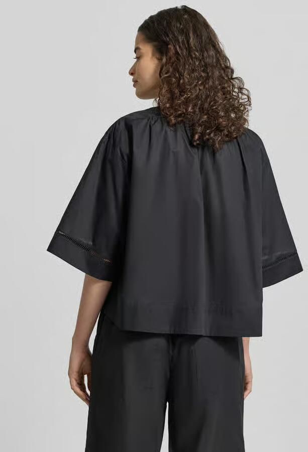 Jake*s Studio Woman Kort boxy fit blouse met vetersluiting - Foto 2