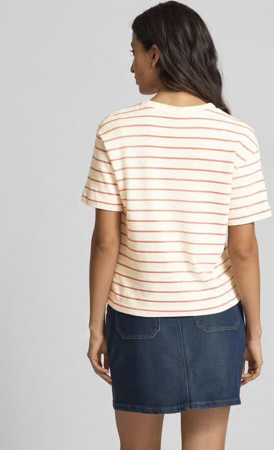 Jake*s Studio Woman Kort T-shirt met geribde ronde hals