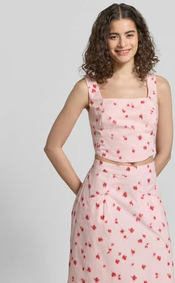 Jake*s Studio Woman Kort top in all-over look met smokdetails - Foto 2