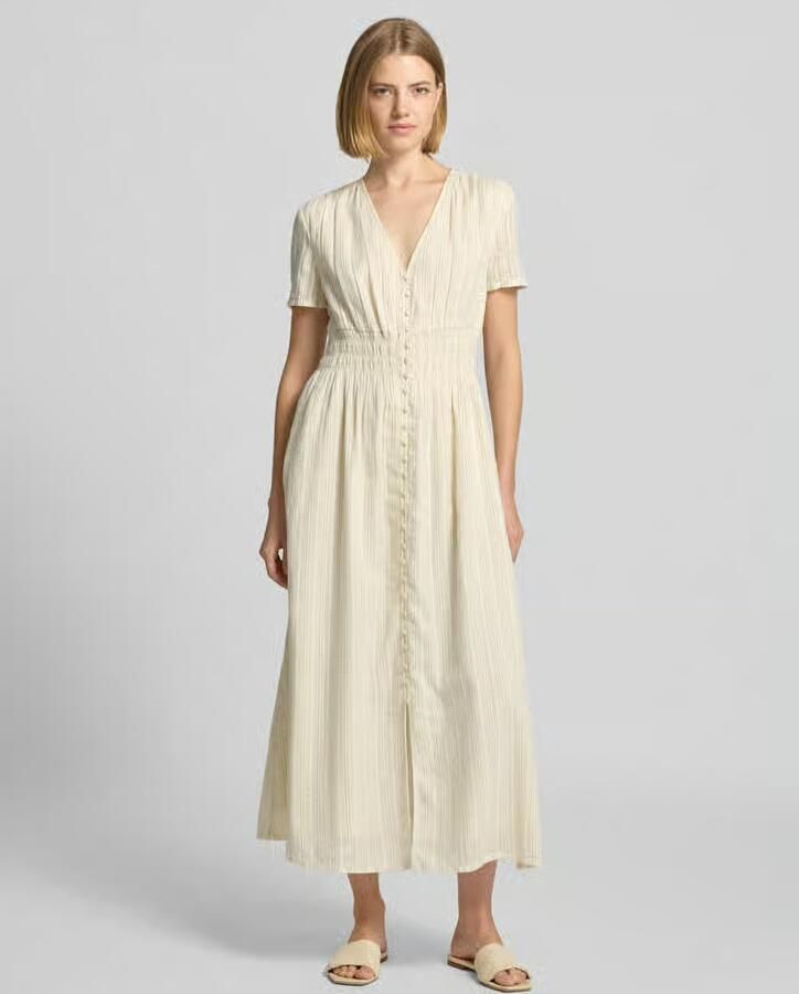 Jake*s Studio Woman midi-jurk met V-hals en knoopsluiting - Foto 3