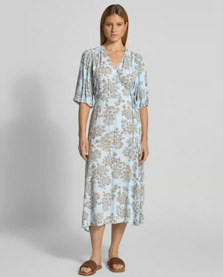 Jake*s Studio Woman Midi-jurk van viscose in wikkellook met 1 2-mouwen - Foto 3