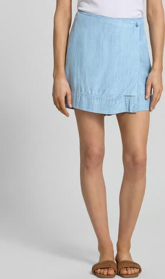 Jake*s Studio Woman Mini-skort van een mix van katoen en lyocell in wikkellook - Foto 4