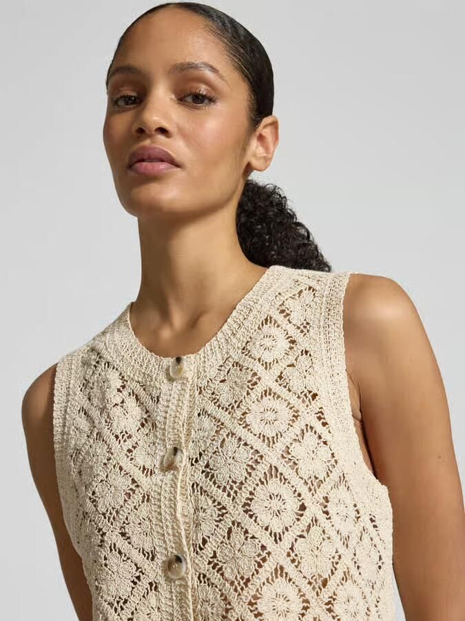 Jake*s Studio Woman Mouwloos vest met ronde hals en knoopsluiting