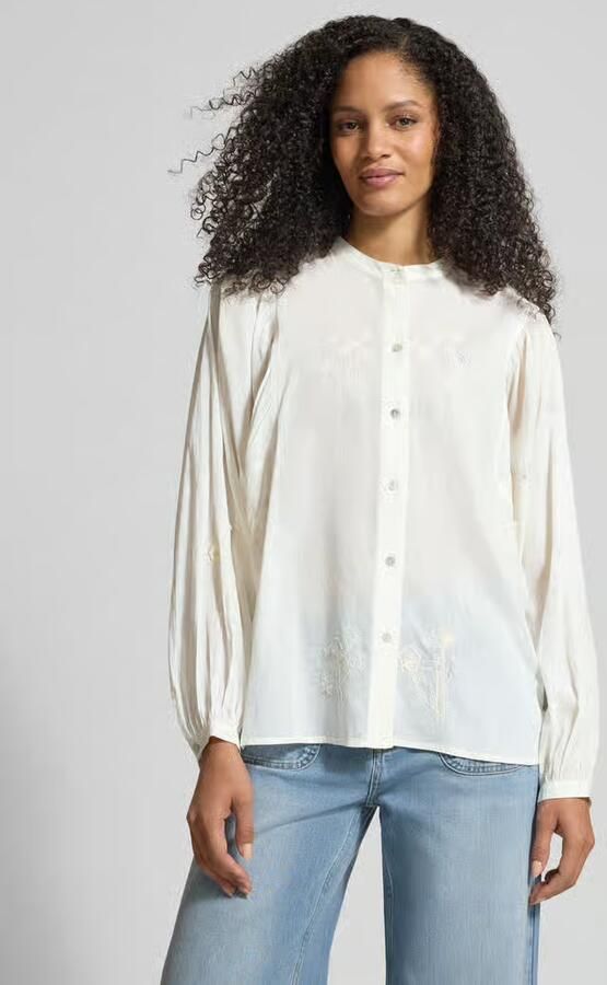Jake*s Studio Woman Regular fit Blouse met Opstaande kraag en Stitchings - Foto 3