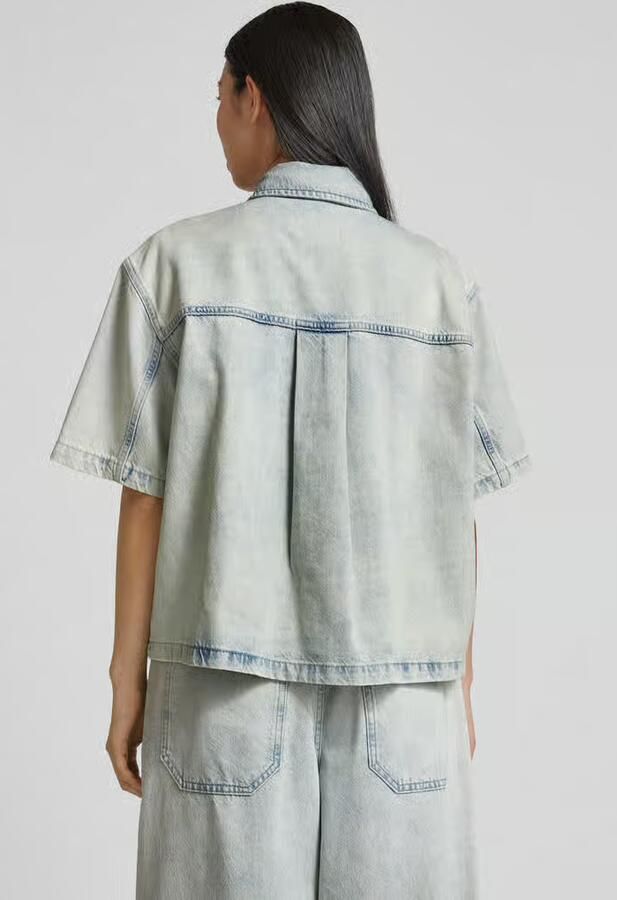 Jake*s Studio Woman Regular fit jeansblouse met opgestikte borstzakken