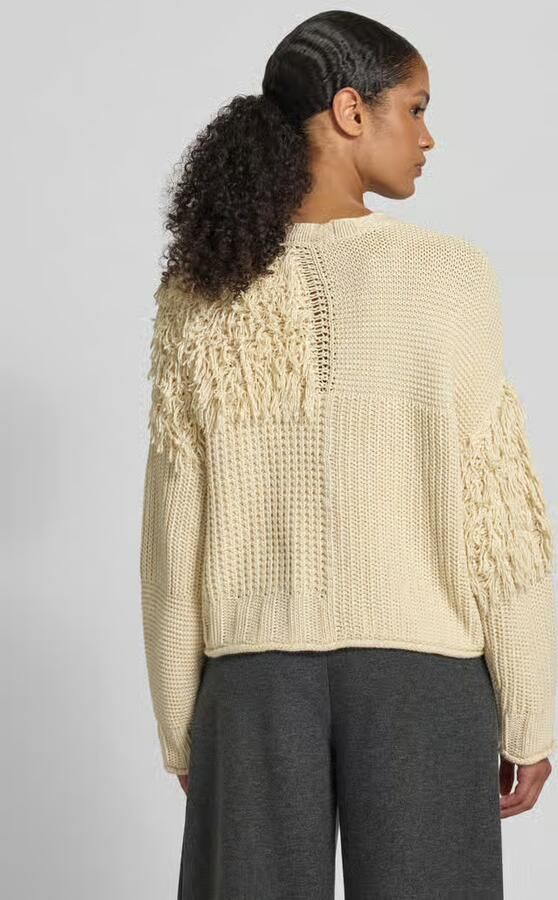 Jake*s Studio Woman Relaxed fit gebreide pullover met franjes