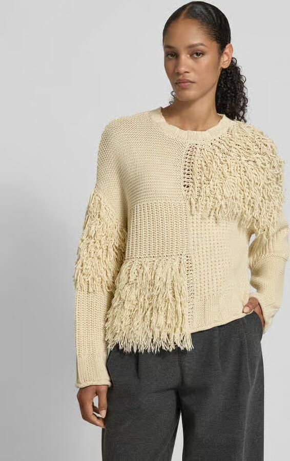 Jake*s Studio Woman Relaxed fit gebreide pullover met franjes - Foto 2