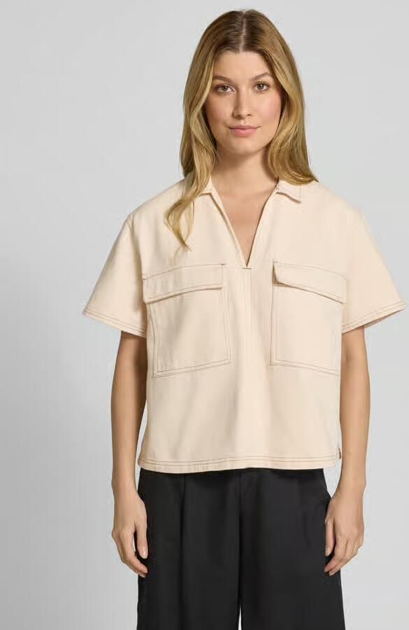 Jake*s Studio Woman Relaxed fit jeansblouse met klepzakken op de borst - Foto 2