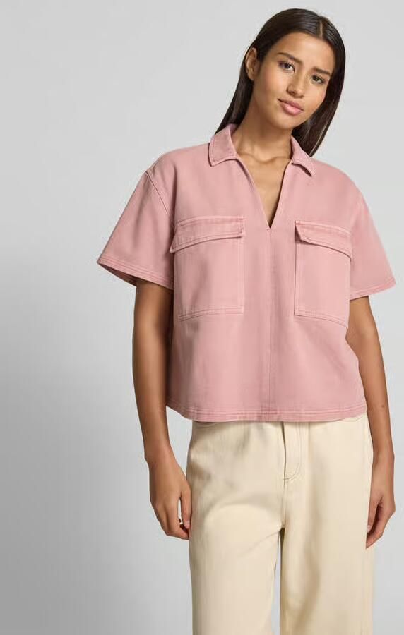 Jake*s Studio Woman Relaxed fit jeansblouse met klepzakken op de borst - Foto 2