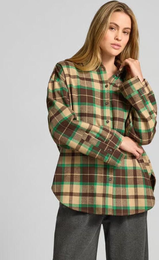 Jake*s Studio Woman Relaxed fit overhemdblouse van katoenmix - Foto 2