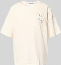 Jake*s Studio Woman relaxed fit T-shirt met bloemrijk stitching