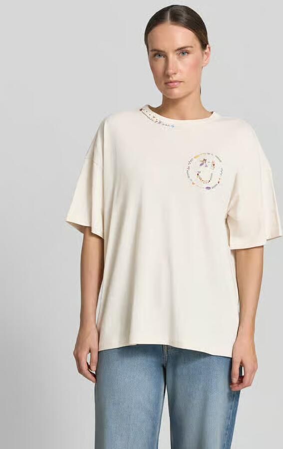 Jake*s Studio Woman relaxed fit T-shirt met bloemrijk stitching - Foto 2
