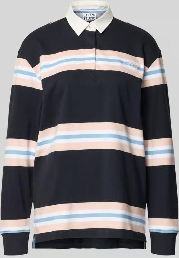 Jake*s Studio Woman Shirt met lange mouwen met Polokraag en verborgen Knoopsluiting