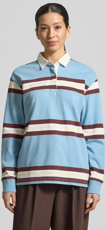 Jake*s Studio Woman Shirt met lange mouwen met Polokraag en verborgen Knoopsluiting - Foto 2