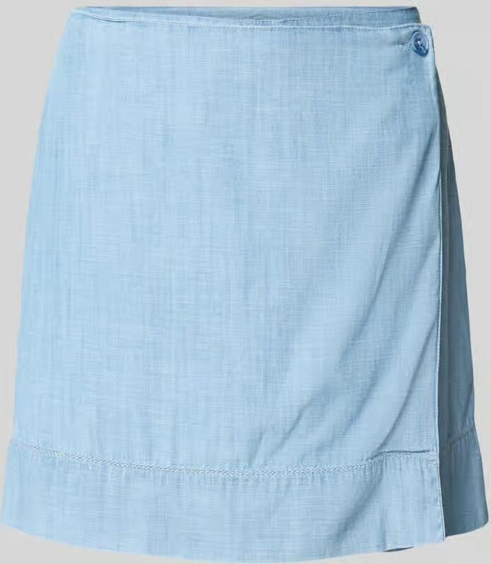 Jake*s Studio Woman Mini-skort van een mix van katoen en lyocell in wikkellook - Foto 2