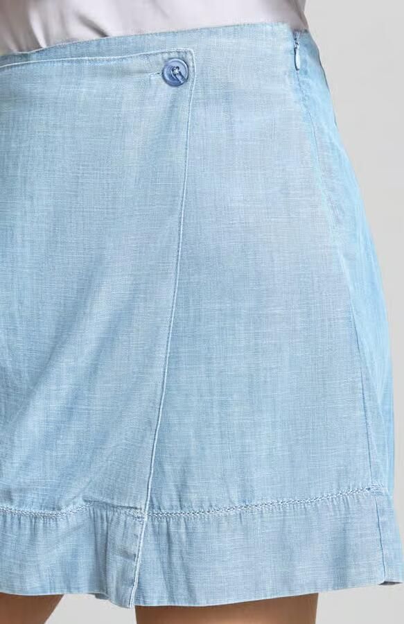 Jake*s Studio Woman Mini-skort van een mix van katoen en lyocell in wikkellook