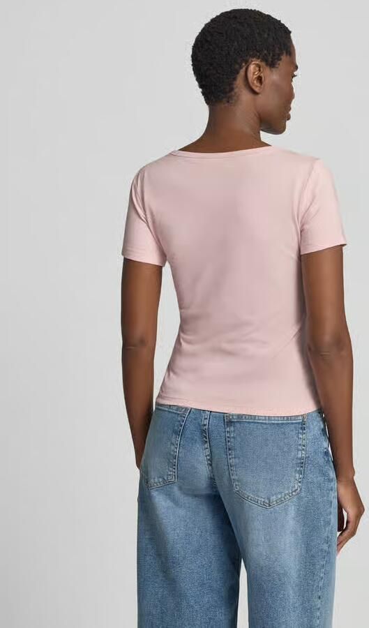 Jake*s Studio Woman slim fit T-shirt met doorlopende knoopsluiting - Foto 2