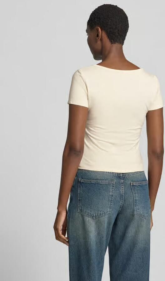 Jake*s Studio Woman slim fit T-shirt met doorlopende knoopsluiting - Foto 3