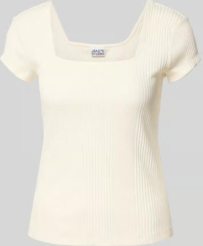 Jake*s Studio Woman T-shirt in riblook met vierkante hals - Foto 2
