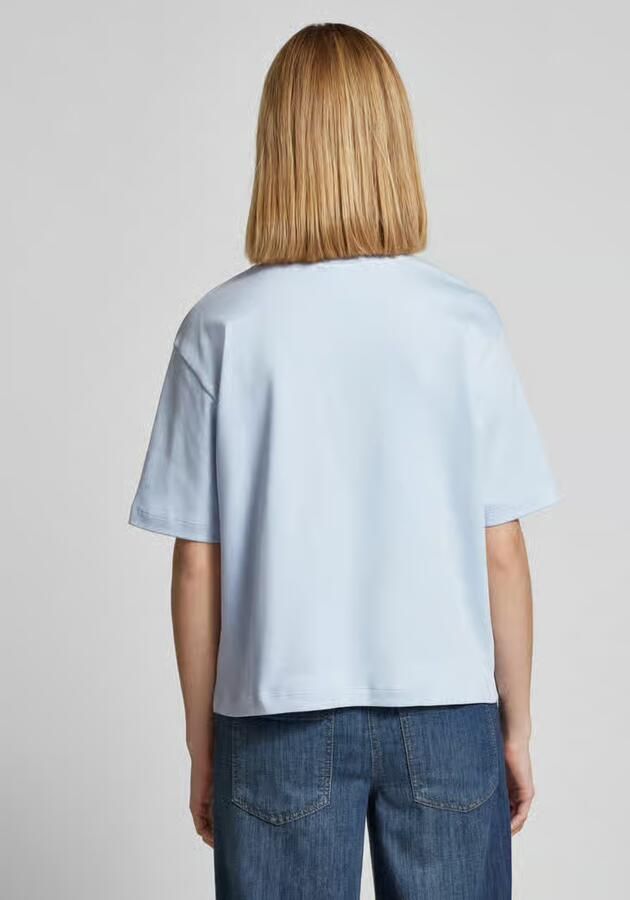 Jake*s Studio Woman T-shirt met geribde ronde hals