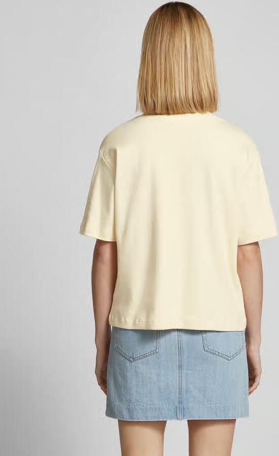 JAKE*S STUDIO WOMAN T-shirt met geribde ronde hals