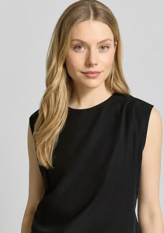 Jake*s Studio Woman Top van mix van lyocell en linnen in asymmetrische vorm