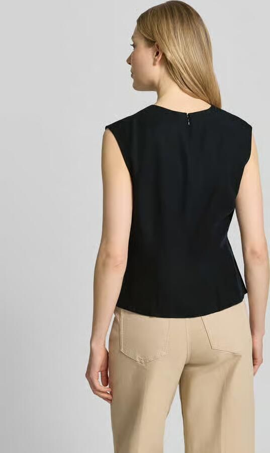 Jake*s Studio Woman Top van mix van lyocell en linnen in asymmetrische vorm - Foto 3