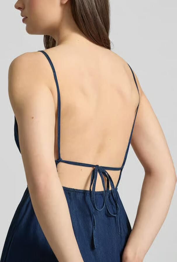 JJXX Denimjurk met vetersluiting bij de hiel model 'DEBBY CHAMBREY'