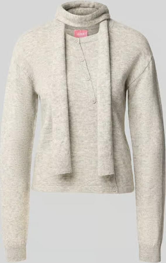 JJXX Regular fit gebreid jack van elastische wolmix model 'JANE'