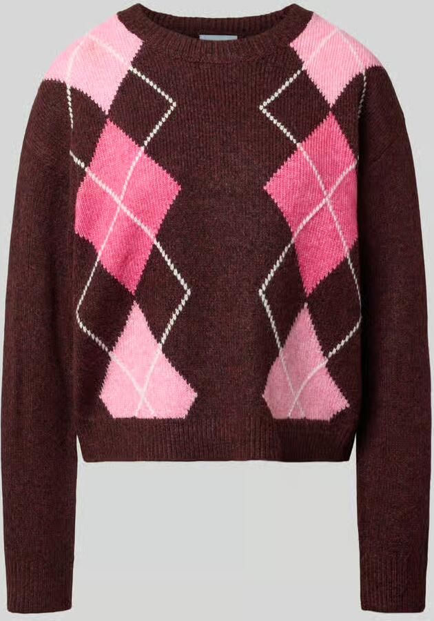 JJXX relaxed fit gebreide pullover van wolmix model 'HARVI'