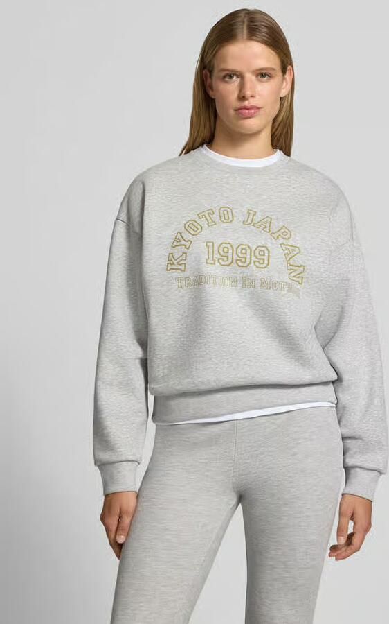 JJXX rechtvallende sweater met tekstprint lichtgrijs - Foto 5