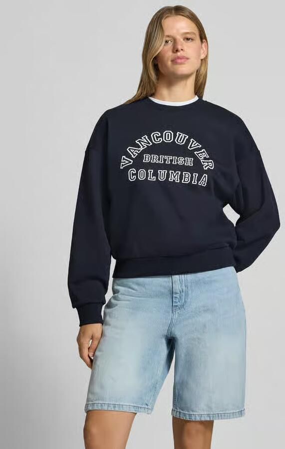 JJXX rechtvallende sweater met tekst donkerblauw - Foto 4
