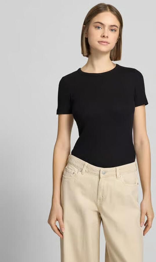 JJXX T-shirt met geribbelde ronde hals Model 'FRANKIE' - Foto 4