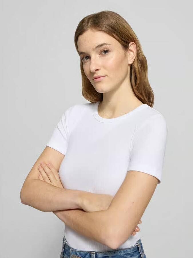 JJXX T-shirt met geribde ronde hals model 'FRANKIE' - Foto 4