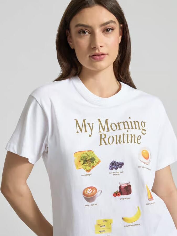 JJXX T-shirt met motiefprint model 'COLLAGE'