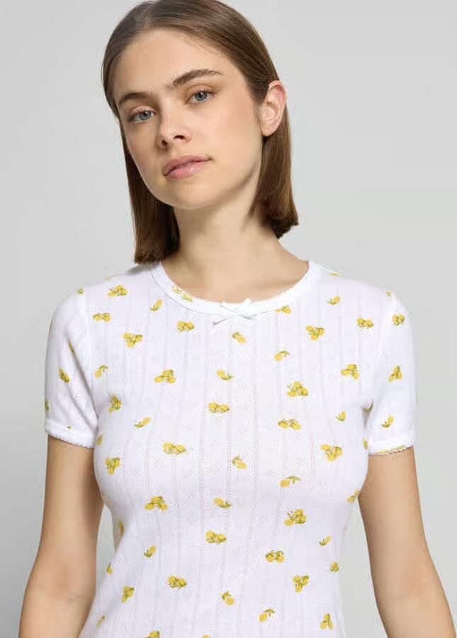 JJXX T-shirt met strikdetail model 'ELIZA'