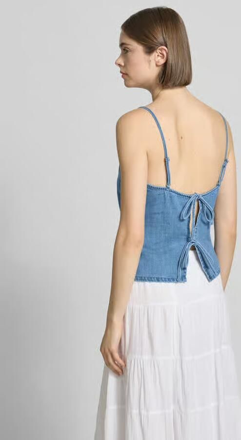 JJXX Top met linnengehalte in denimlook model 'Dot'