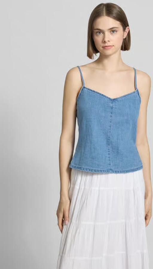 JJXX Top met linnengehalte in denimlook model 'Dot' - Foto 4