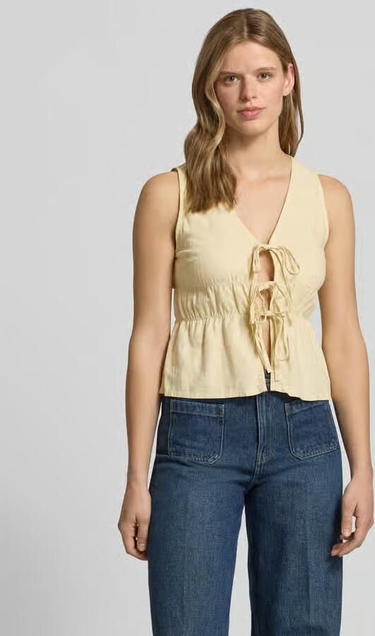 JJXX Top van mix van viscose en linnen model 'ALMIRA' - Foto 3