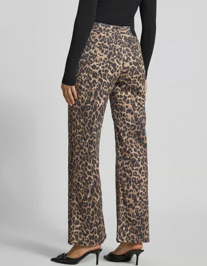 JJXX Wide leg broek met luipaardprint Model 'SARAH TOKYO' - Foto 5
