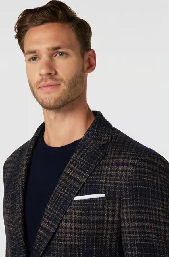 JOOP! Collection 2-knoops colbert van viscose met ruitmotief model 'Four' - Foto 2