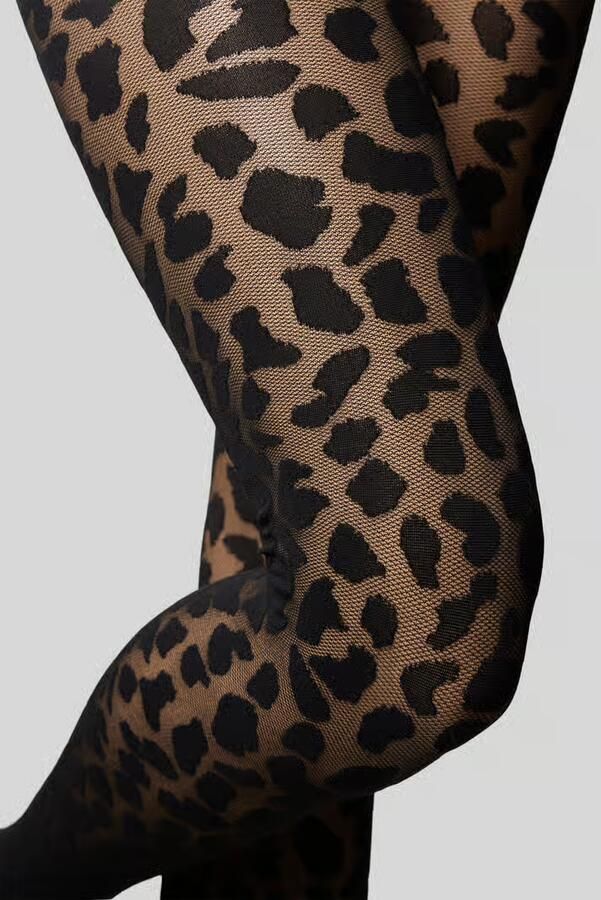 JOOP! COLLECTION 30 DEN nauwsluitende Panty met Luipaardmotief