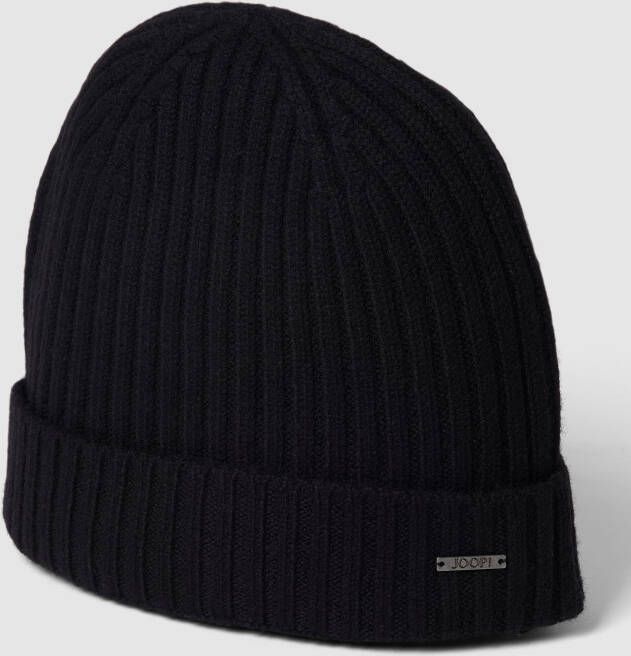 JOOP! Collection Beanie van wol met labeldetail model 'FRANCIS'
