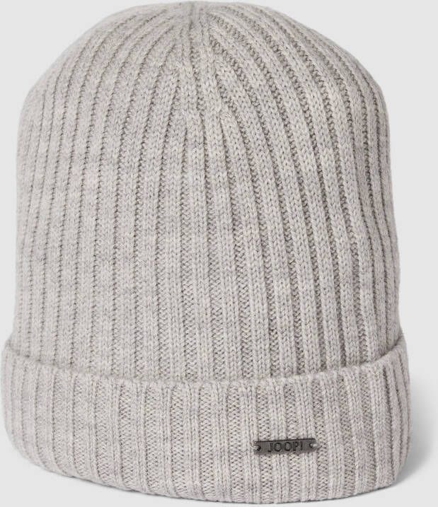 JOOP! Collection Beanie van wol met labeldetail model 'FRANCIS'