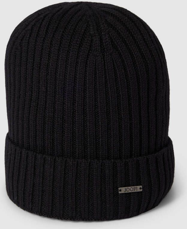 JOOP! Collection Beanie van wol met labeldetail model 'FRANCIS'