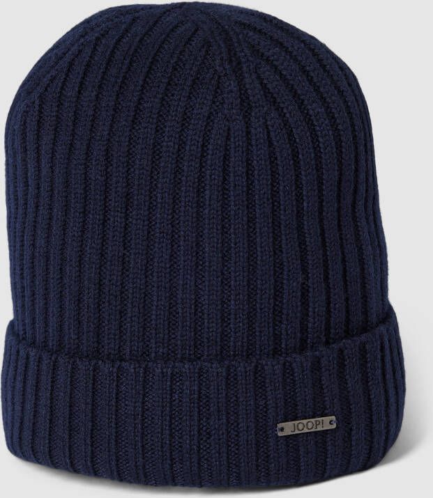 JOOP! Collection Beanie van wol met labeldetail model 'FRANCIS'