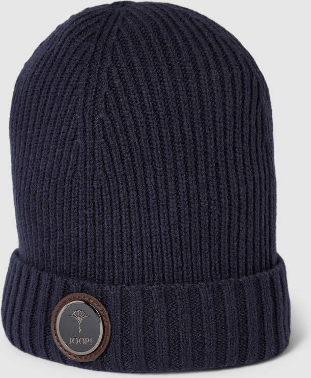 JOOP! Collection Beanie met labelpatch model 'Francis'