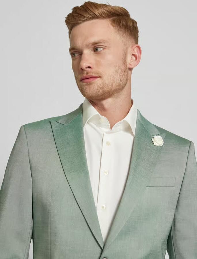 JOOP! Collection 2-knoops colbert van viscosemix met siergarnering model 'Hawker'