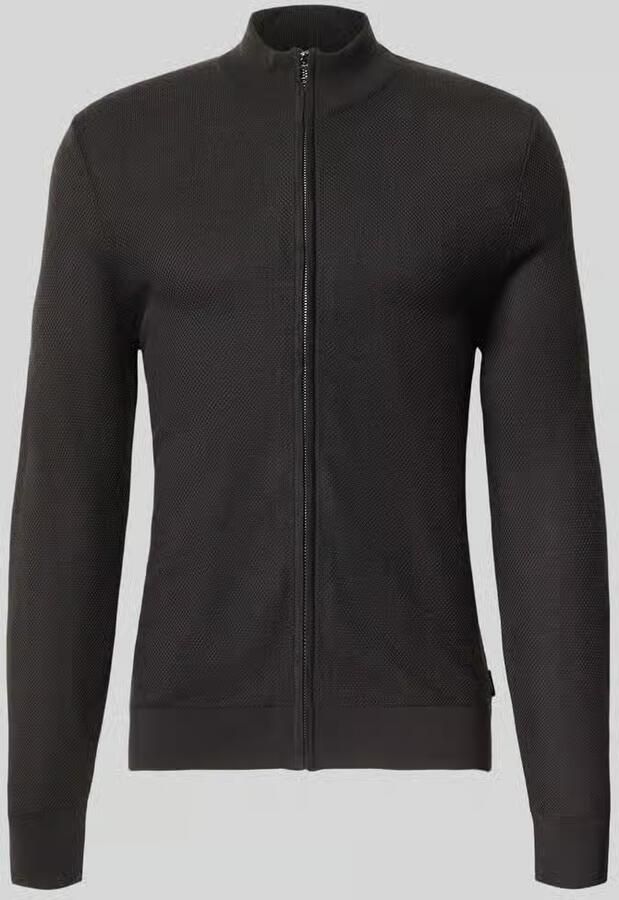 JOOP! COLLECTION Gebreid jack van wol met opstaande kraag